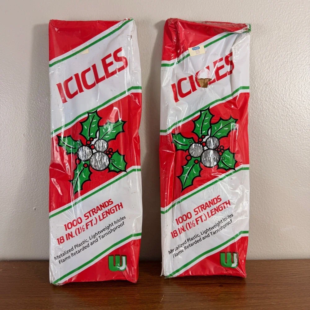 Vintage Union Wadding Christmas Icicles Tinsel 1000 Strands 18